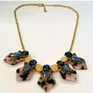 Loft Bold Faceted Bead Gold Tone Statement Necklace